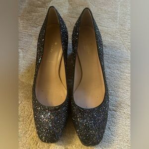 Kate spade Italian Festive Glitter pumps with block heels size 8.5
